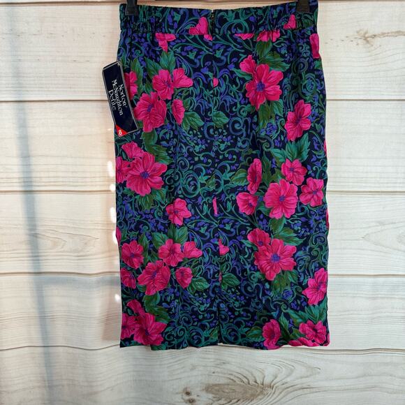 Vintage Norton McNaughton Floral Print Pleated Skirt Size 8P - Picture 3 of 8